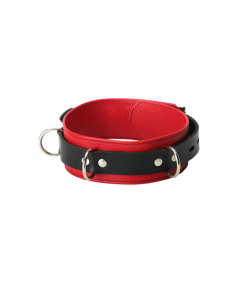 Lederen Rood-Zwarte Halsband